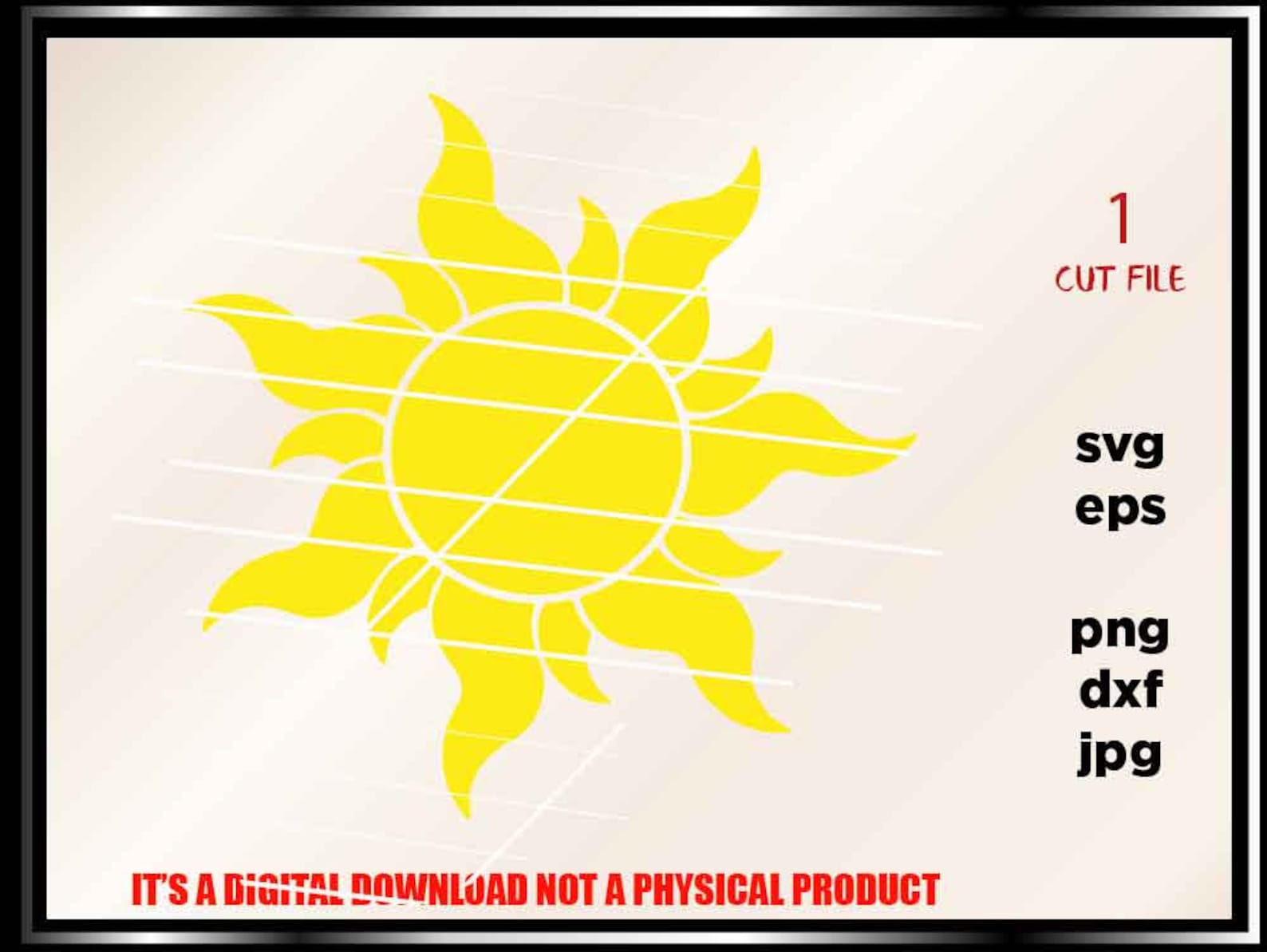 Rapunzel Sun SVG DXF Png Layered Cut File Cricut Designs | Etsy