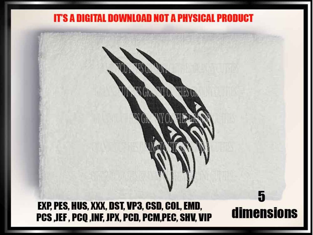 Machine Embroidery Files Claws Ripping Embroidery Files Etsy