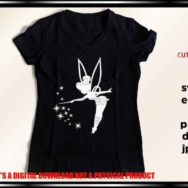 Tinkerbell SVG, peter pan SVG, land world,  princess, Cut File, Dxf, Png, Jpg, t shirt DIY, Tinkerbell shirt