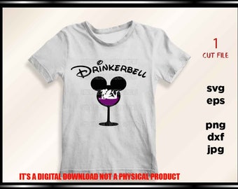 Drinkerbell SVG, peter pan SVG,  land world,  princess, Cut File, Dxf, Png, Jpg, t shirt DIY, Tinkerbell shirt