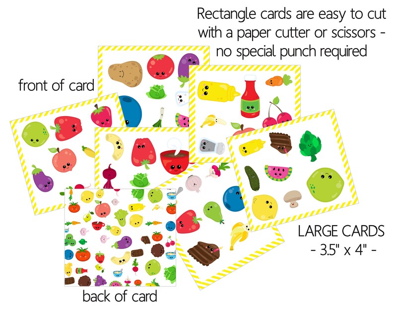 Food Matching Game Fruit Educational Game Vegetable - Etsy
