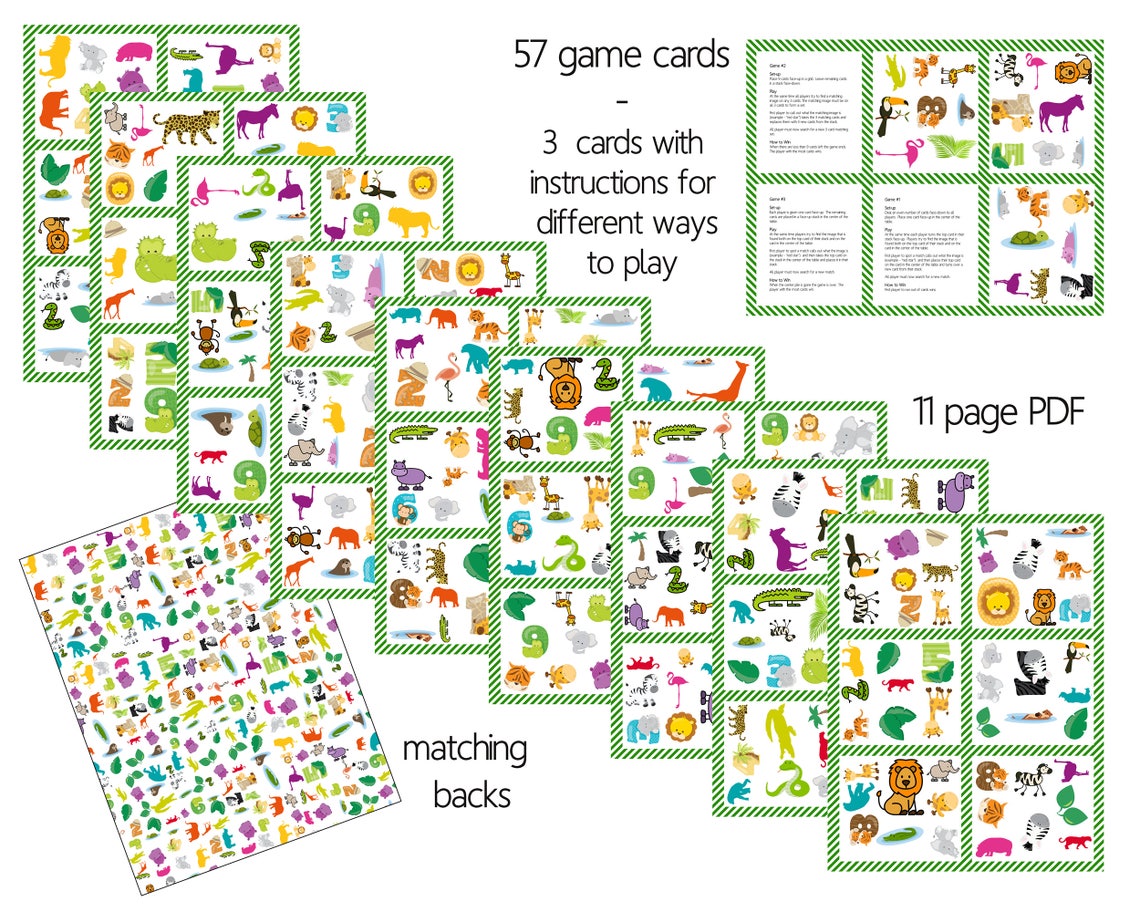 Jungle Animal Matching Game Teaching Resource Printable - Etsy