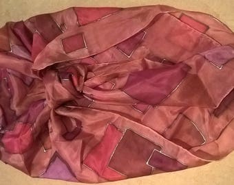 Silk hand-painted scarf