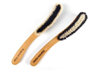 Cepillo de pelo de caballo personalizado, mango de madera de haya, logotipo personalizado, herramienta para limpiar abrigos, regalo