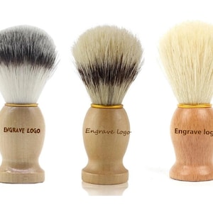Personalized Shaving Brush: Handmade Wood Handle, Boar Bristle or Nylon