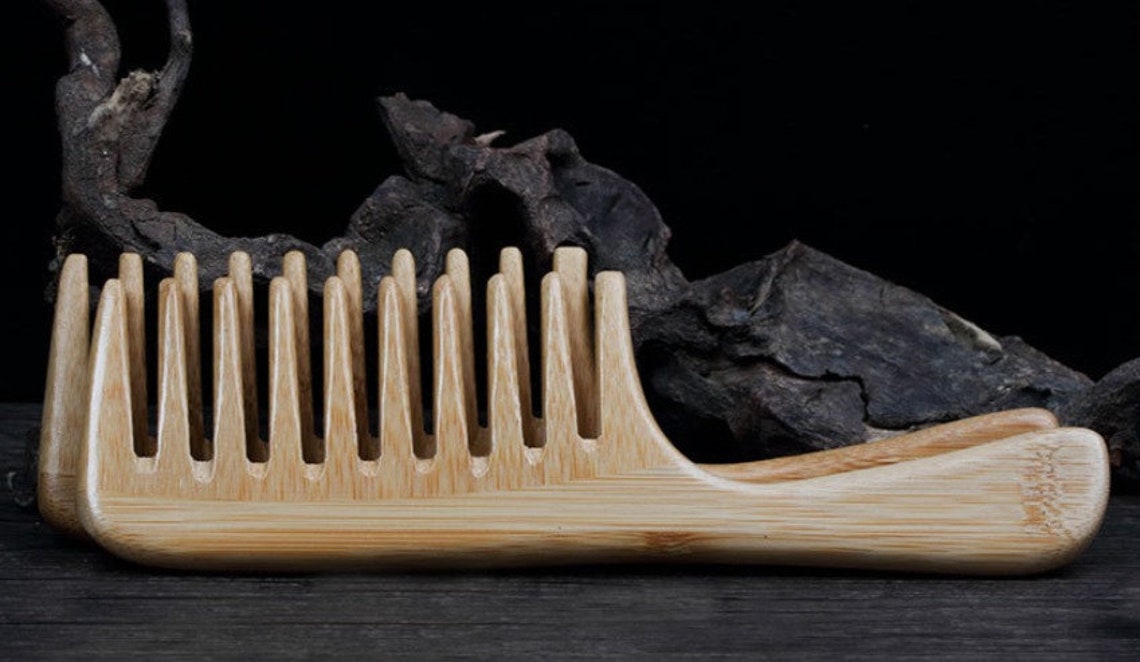 Handmade Bamboo Wood Comb Wide Tooth Comb With Handle for Etsy