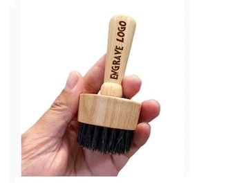 Personalized Beech Wood Beard Brush: Engraved Logo, Boar Bristle Comb