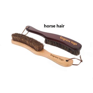 Cepillo de pelo de caballo con logotipo personalizado, cepillo para abrigo con mango de madera, cepillo para cama, cepillo para zapatos, cepillo para limpiar.
