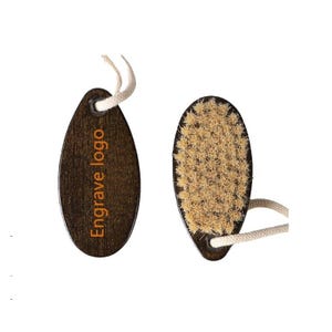 Personalized Wood Handle Boar Bristle Body Brush: Dry Brushing Bath Brush