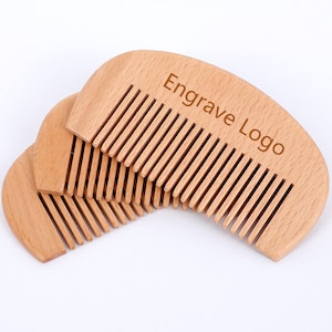 Personalized Customize Logo Combs-Handmade Beech Wood Fine Tooth Comb Beard Comb Pocket Size Comb Hair Brush