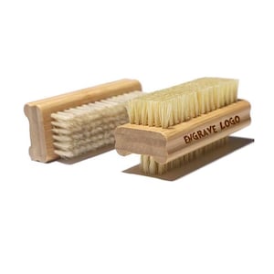 Personalized Engrave logo- Handmade bamboo handle boar bristle nail brush sisal brush hand wash brush wooden nail cleaning tool pet brush