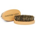 Personalized Mini Boar Bristle Beard Brush: Custom Logo Grooming Tool