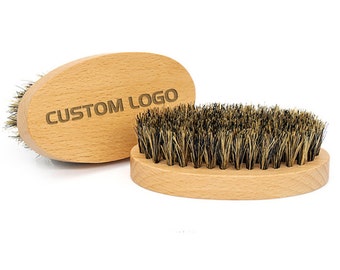 Customzie Your Logo-Handmade MINI Handmade Boar Bristle Brushes For Men Beard Care Makeup Tool Grooming Beard Brush