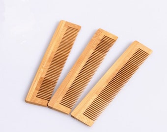 Customize Logo-Handmade Mini Bamboo Wood Comb Fine Tooth Square Beard Care Comb Hotel comb