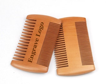 Engrave Your Logo-Handmade Peach Wood Comb Multy Kind Tooth Comb For Beard/Hair Makeup Two Sides Tooth Brush