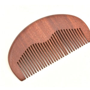 Customize Logo-Handmade Red Fine Tooth Wood Comb Beard Care Comb Pocket Size Comb Moustache Comb hair brush