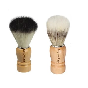 Personalized Customize logo-Handmade Brown Wood handle Nylon shaving brushes Beard Grooming Tool Barber brush