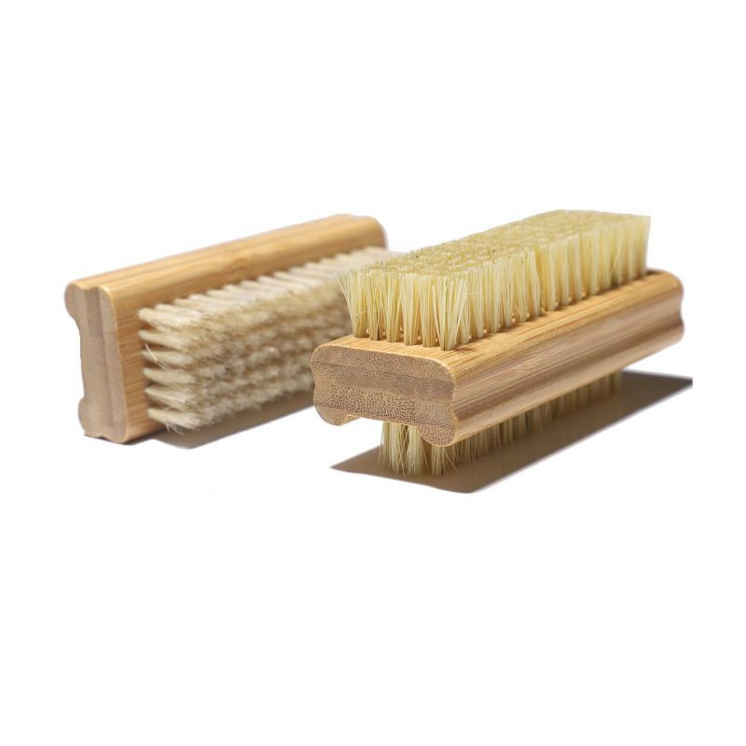 Engrave Logo Handmade Bamboo Handle Boar Bristle Nail Brush Sisal Brush
