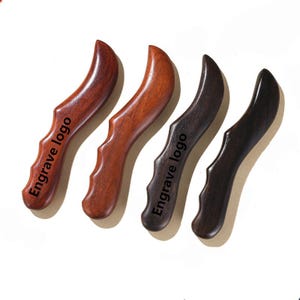 Engraved Sandalwood Gua Sha Massage Tool: Personalized SPA Therapy