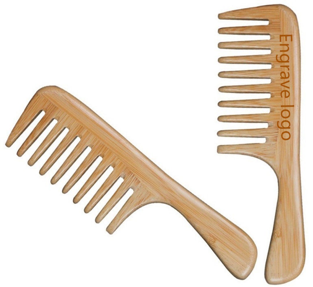 Handmade Bamboo Wood Comb Wide Tooth Comb With Handle for Hair/beard