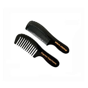 Personalized Customize Logo-Handmade black ox horn comb hair beard comb pet comb Bath Beauty Personal Care Shaving Grooming Mustache
