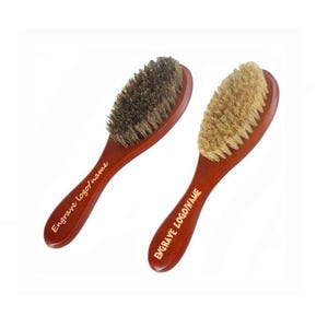 Cepillo de cerdas de jabalí con mango de madera y logotipo personalizado, cepillo para el pelo de caballo, cepillo para el cuidado de la barba, cepillo para el maquillaje y el cuidado del cabello, cepillo para mascotas.