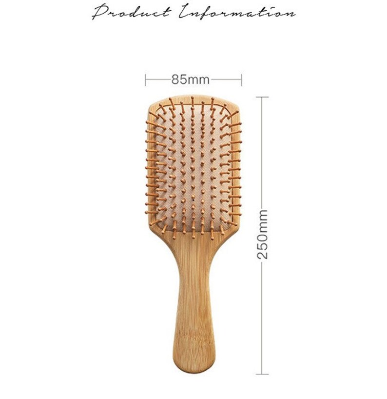 Customize Logo-Handmade Bamboo wood Brush For Hair/Beard Beard Care Comb Beard Brush Airbag brush 画像 5