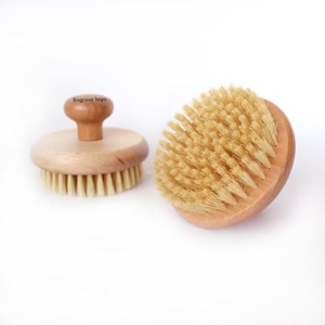 Personalized Vegan Sisal Body Brush: Handmade Wood Bath Brush