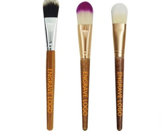 Customize Your Logo-Handmade Face pack Brush Wood Handle synthetic Fibre Makeup Tool