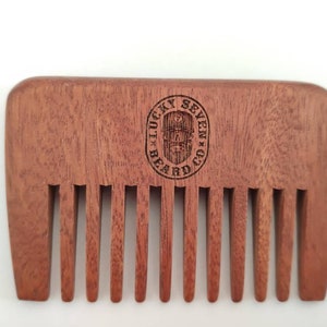 Personalized Customize Your Logo-Handmade Wide Tooth Wood Comb Beard Care Comb Pocket Size Comb Moustache Comb hair brush