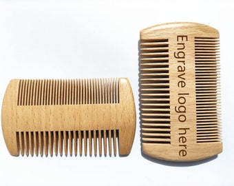 Personalized Engrave Your Logo -Handmade Beech Wood Comb Multy Kind Tooth Comb For Beard/Hair Makeup Two Sides Tooth Brush