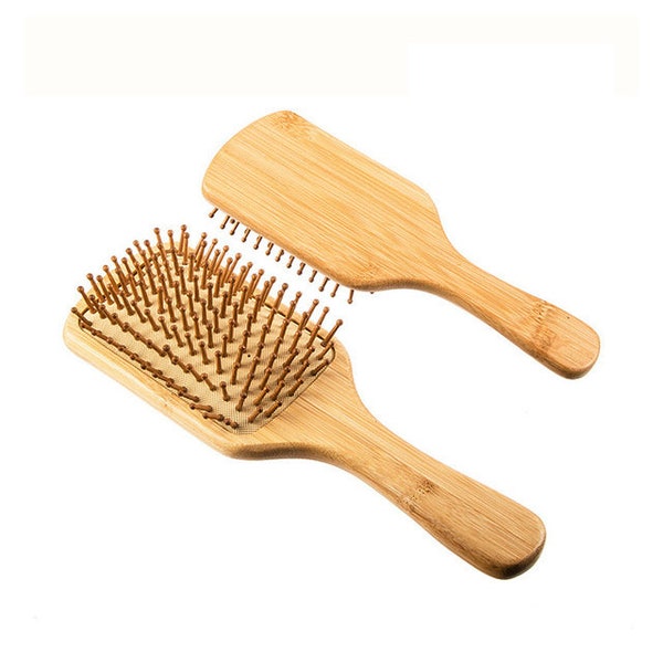 Customize Logo-Handmade Bamboo wood Brush For Hair/Beard Beard Care Comb Beard Brush Airbag brush