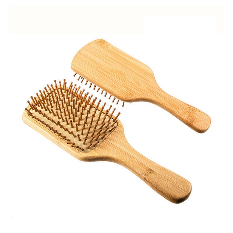Customize Logo-Handmade Bamboo wood Brush For Hair/Beard Beard Care Comb Beard Brush Airbag brush 画像 1