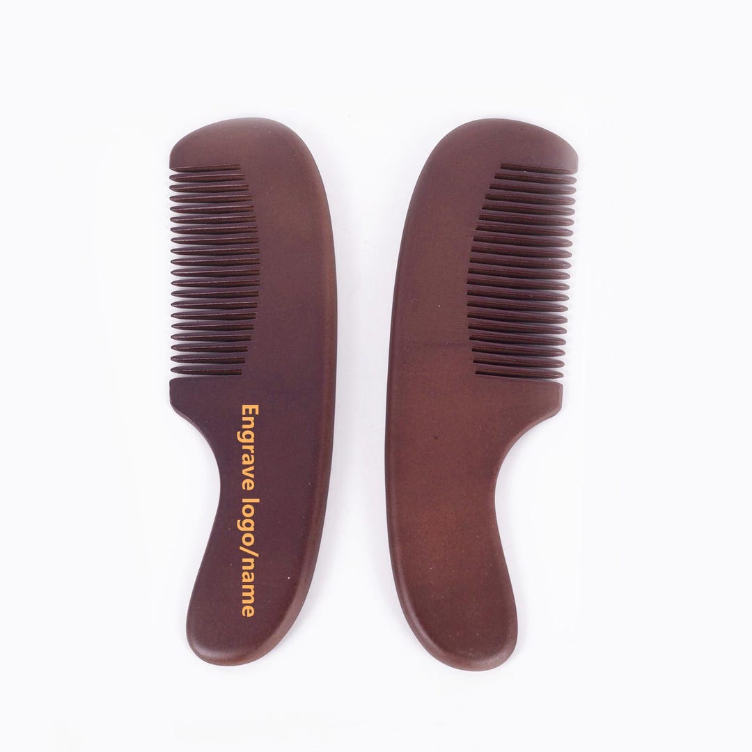 Custom Combs Personalized Wooden Comb, Laser Engraved Logo, Fine Tooth - Etsy
