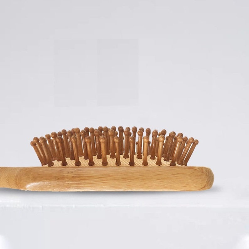 Customize Logo-Handmade Bamboo wood Brush For Hair/Beard Beard Care Comb Beard Brush Airbag brush 画像 3