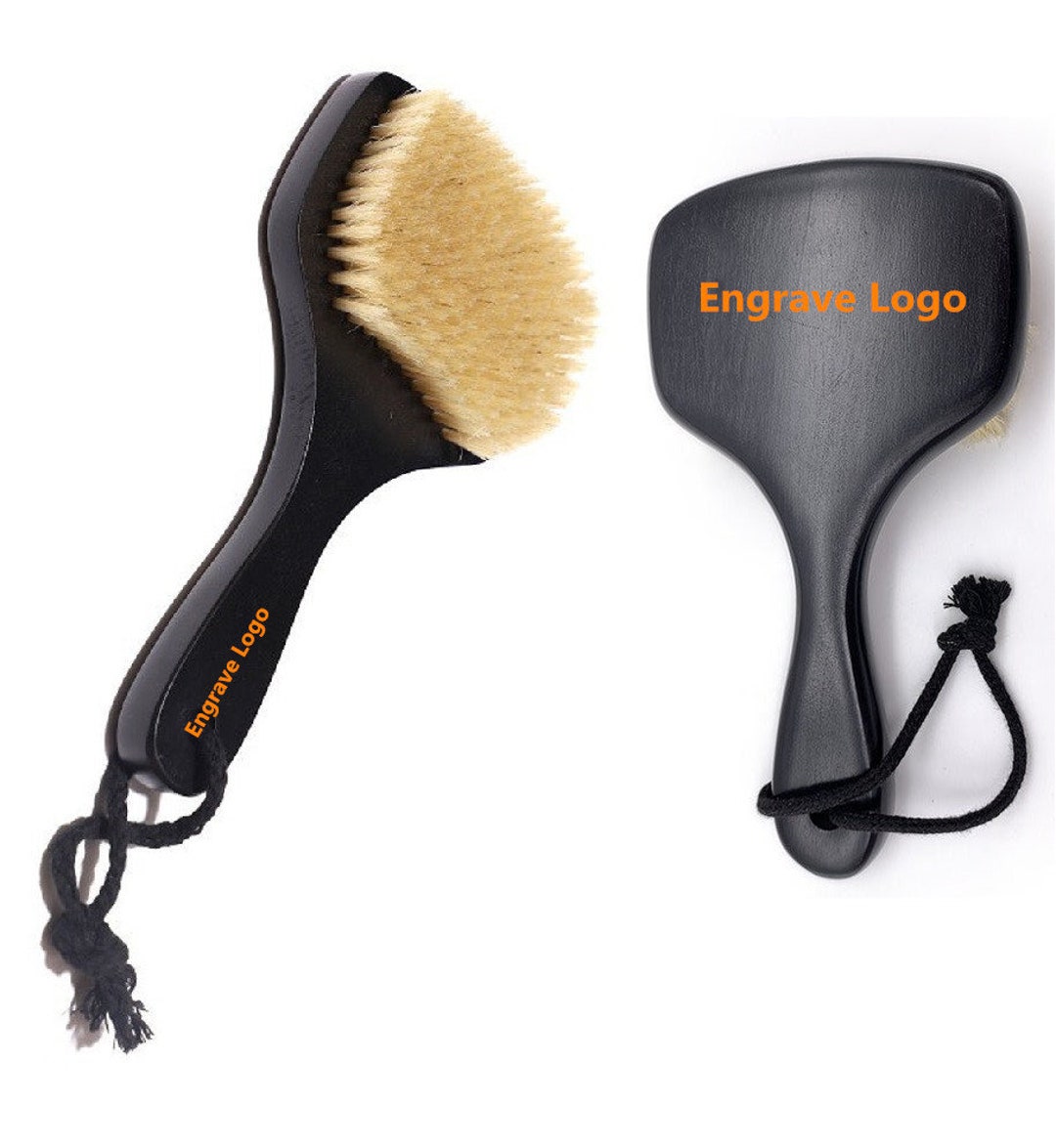 Engrave Logohandmade Dry Brush Boar Bristle Bath Brush Wood Body Brush