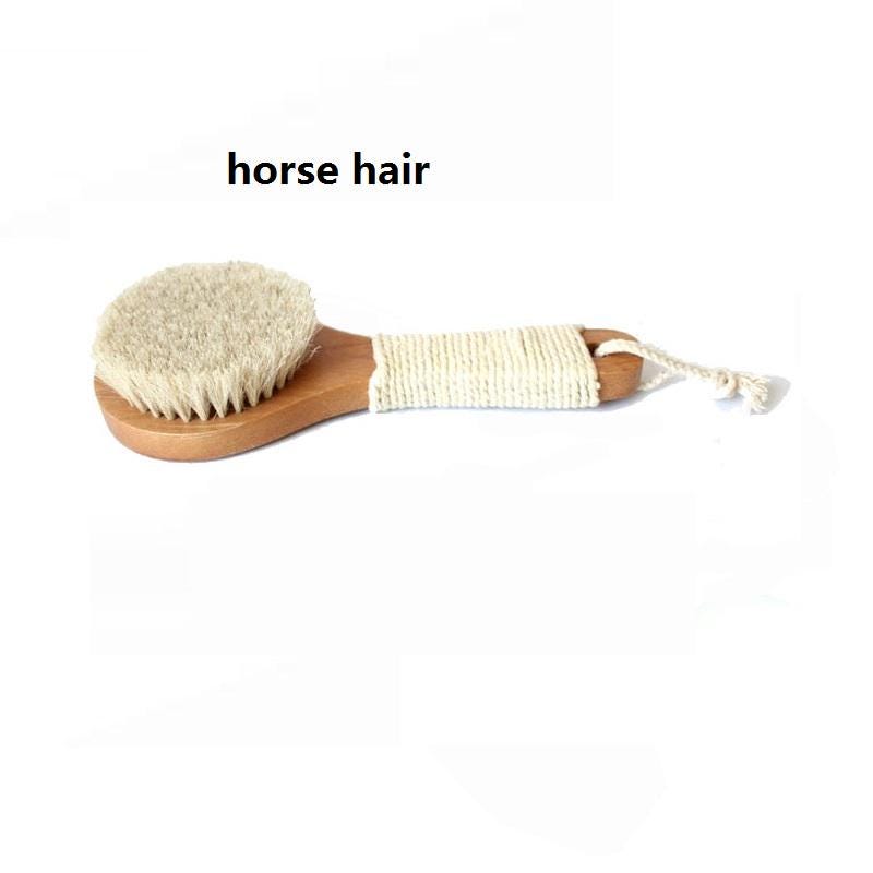 Personalized Horse Hair Body Brush: Dry Brushing, Bath & Shower tool makeup grooming gift