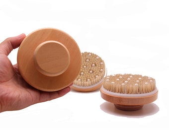 Handmade Dry Brush Boar Bristle Bath Brush Wood Body Brush Body Cleaning Brush For Shower Promotion Gift