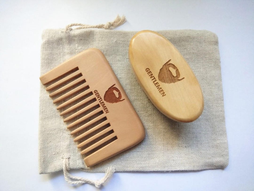 Gentlemen Boar Bristle Brush&wide Tooth Comb for Men Beard Care Set ...