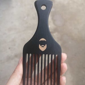 Personalized Customize Logo-Beech Wooden Comb Wide Tooth Beard Care Comb Fork Comb Afro Comb Pick comb hair brush Bath Beauty Hair Styling