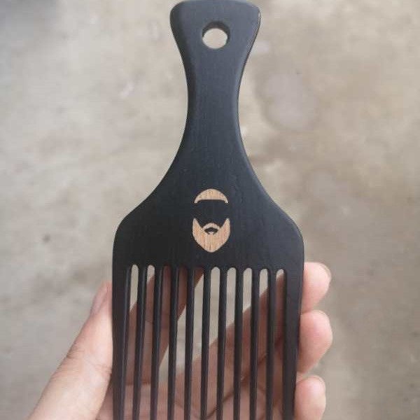 Customize Logo-Handmade Beech Wooden Comb Wide Tooth Beard Care Comb Fork Comb Afro Comb Pick comb hair brush