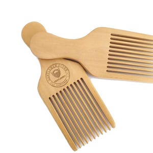 Personalized Customize Logo-Handmade Peach Wooden Comb Wide Tooth Beard Care Comb Fork Combs Pick comb Afro hair brush pet comb