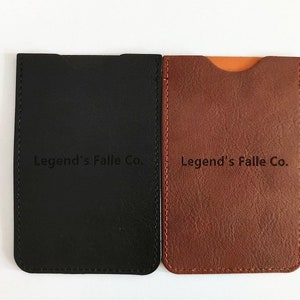 Logotipo personalizado personalizado - estojo de couro sintético, estojo para pente, bolsa para cartão, suporte para pente de barba (não inclui pente)