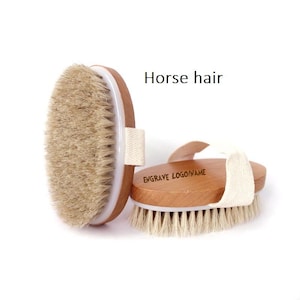 Personalized Horse Hair brush Dry Brush Bath Brush Body Brush Body Cleaning Brush  Shower Promotion pet brush Beauty Accessories Sponges