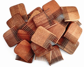 Customize Logo-Handmade Red Wood Combs Mini Square Combs Beard Care Combs Wooden Combs