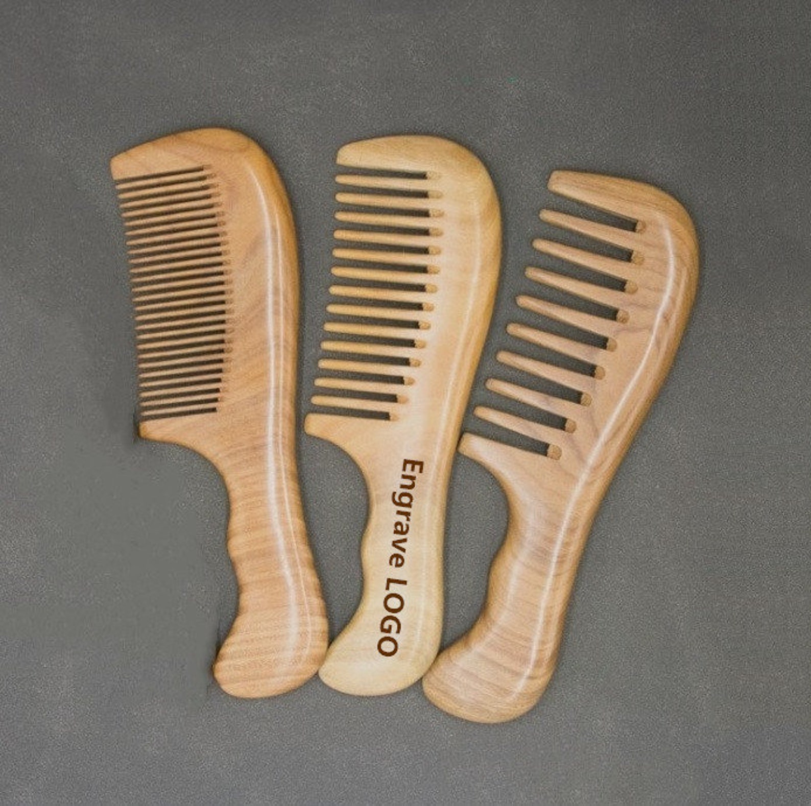 Handmade Greensandal Wood Comb Wide Tooth Comb With Handle For Etsy