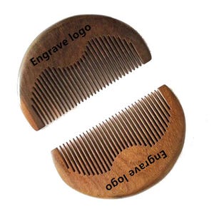 Pettine per capelli/barba personalizzato e fatto a mano in legno di sandalo con denti fini/larghi per uomo, spazzola per capelli