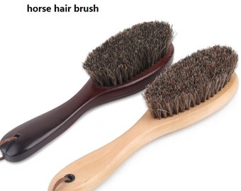 Customize Logo-Handmade horse hair brush wooden coat brush shoes brush chean brush