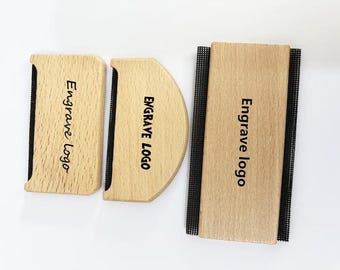 Spersonalizowany drewniany przyrząd do usuwania kłaczków, wielokrotnego użytku, golarka do ubrań dla zwierząt, sweter z grzebieniami z kaszmiru