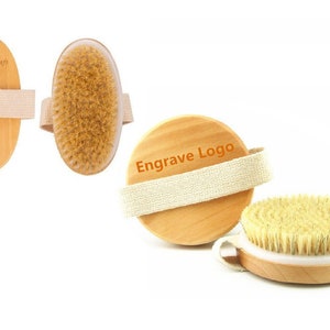 Personalized Handmade Dry Brush Boar Bristle Bath Brush Wood Body Brush Body Cleaning Brush For Shower Promotion Gift